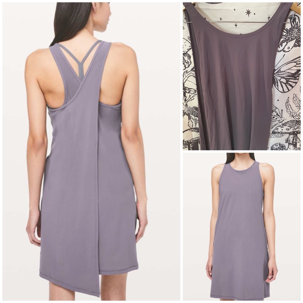 • FIRM PRICE NWT LULULEMON EARLY MORNING DRESS GRAPHITE PURPLE GRHP SIZE 10